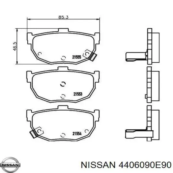 Задние тормозные колодки 4406090E90 Nissan/Infiniti