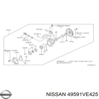 Ремкомплект насоса ГУР NISSAN 49591VE425