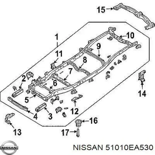 Усилитель переднего бампера 51010EA530 Nissan/Infiniti