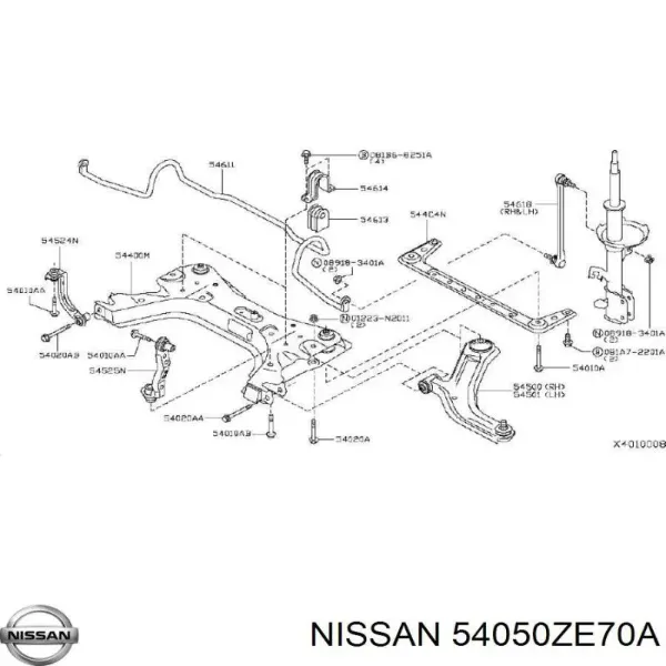 Буфер (отбойник) амортизатора переднего 54050ZE70A Nissan/Infiniti