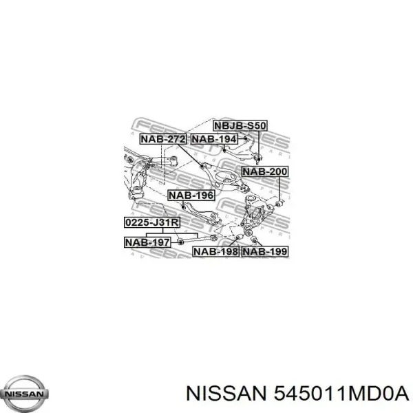 Рычаг передней подвески левый 545011MD0A Nissan/Infiniti