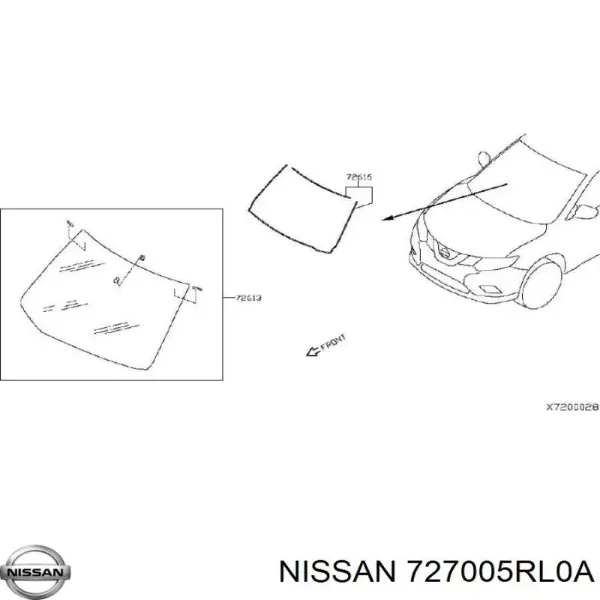 Лобовое стекло 727005RL0A Nissan/Infiniti