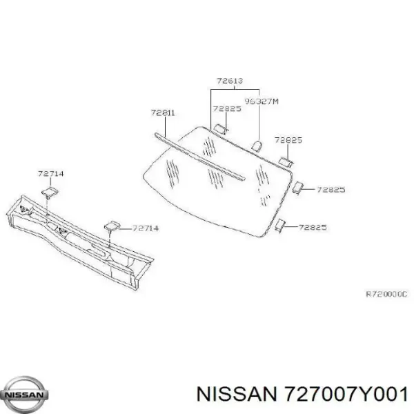 Лобовое стекло 727007Y001 Nissan/Infiniti