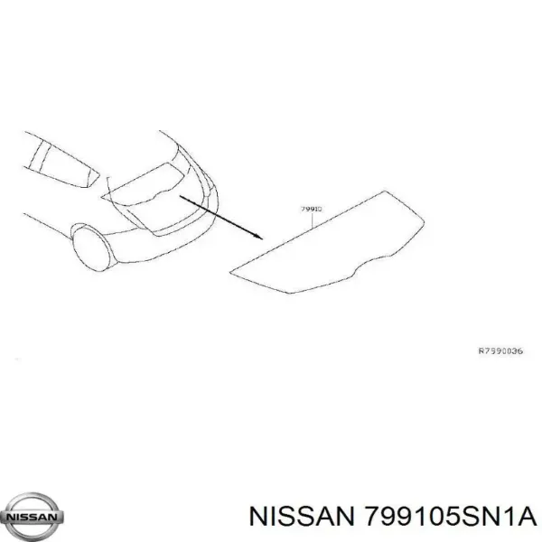 Полка салона задняя 799105SN1A Nissan/Infiniti