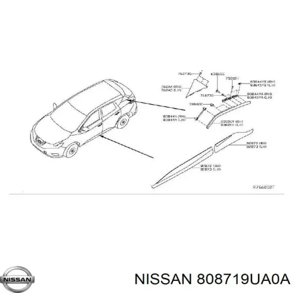 Молдинг двери передней левой нижний 808719UA0A Nissan/Infiniti