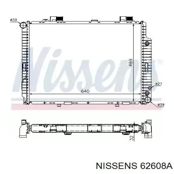 Радиатор охлаждения Nissens 62608A