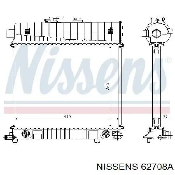 Радиатор охлаждения Nissens 62708A