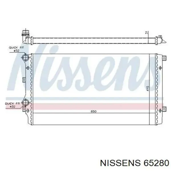 65280 Nissens Радиатор охлаждения двигателя