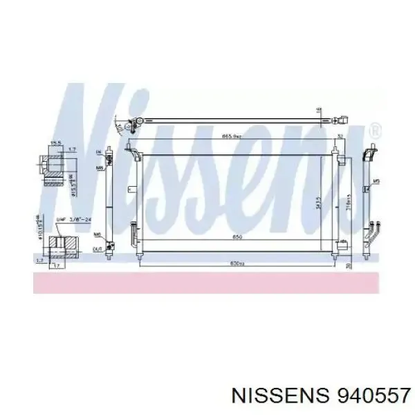 Радиатор кондиционера 921101U600 Nissan/Infiniti