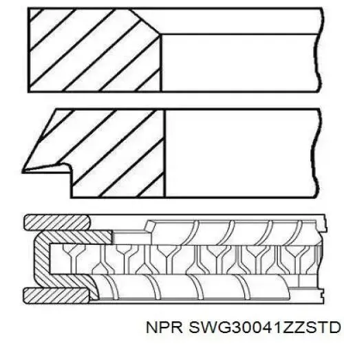 Кольца поршневые SWG30041ZZSTD NE/NPR