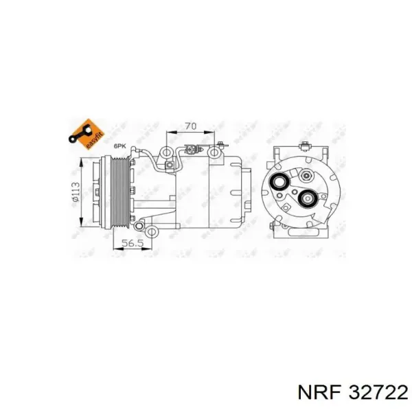 Компрессор кондиционера 4M5H19D629AA Ford