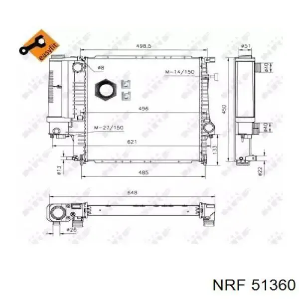 Радиатор 51360 NRF