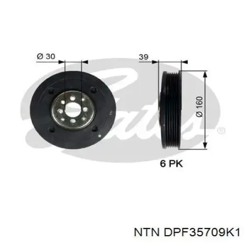 Шкив коленвала DPF35709K1 NTN