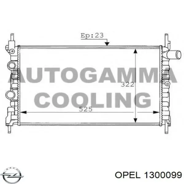 Радиатор 1300099 Opel