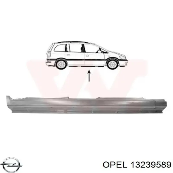 Порог внешний правый 13239589 General Motors