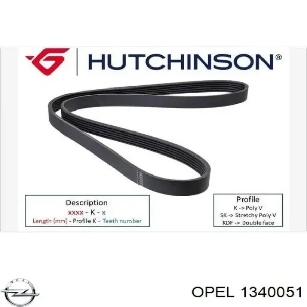 Ремень приводной 1340051 Opel
