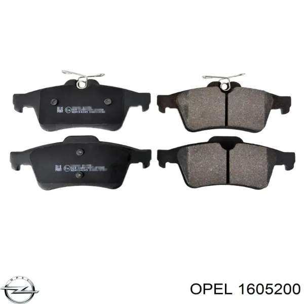 Задние тормозные колодки 1605200 Opel