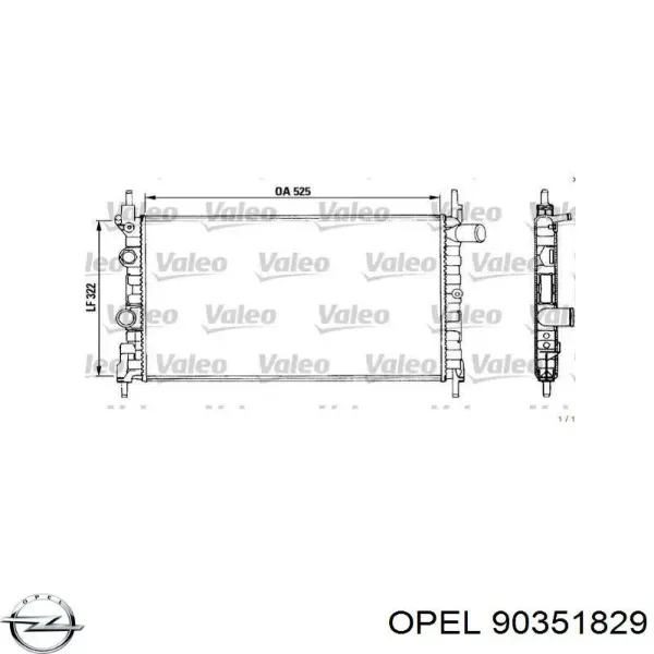 Радиатор 90351829 Opel