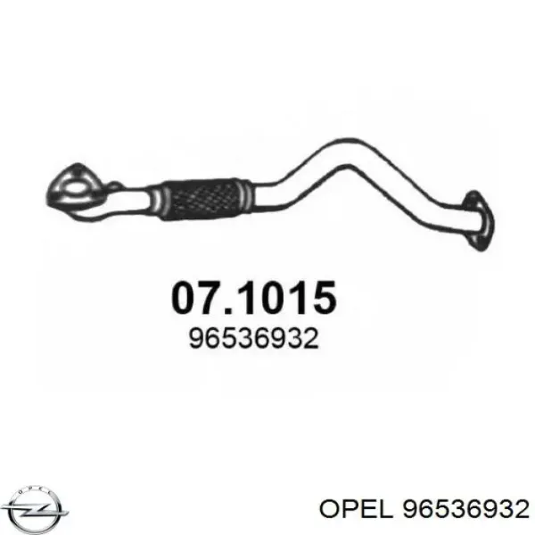 Передняя часть глушителя 96536932 Opel