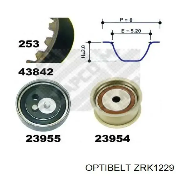 Ремень ГРМ ZRK1229 Optibelt