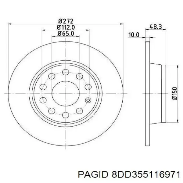 Тормозные диски 8DD355116971 HELLA-PAGID