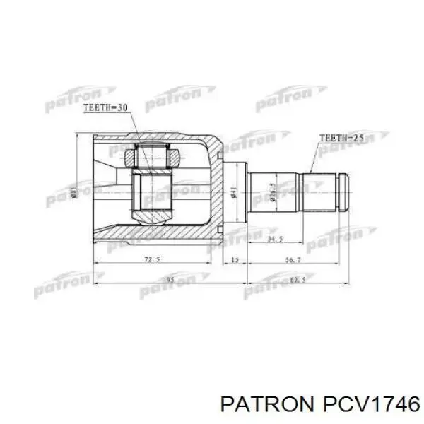 ШРУС внутренний правый PCV1746 Patron