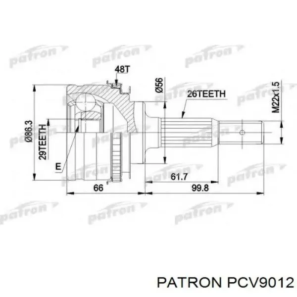 ШРУС наружный передний PCV9012 Patron