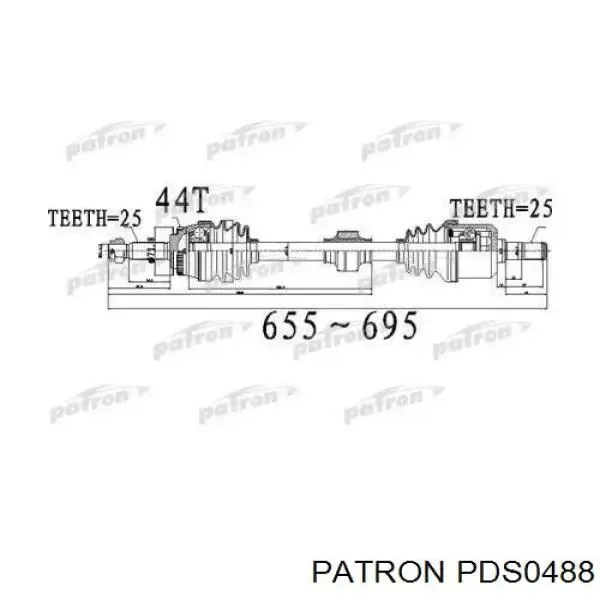 Левая полуось 495002D001 HDK