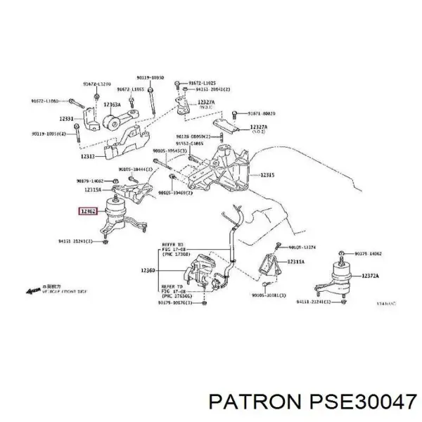 Левая подушка двигателя ST1237228200 SAT