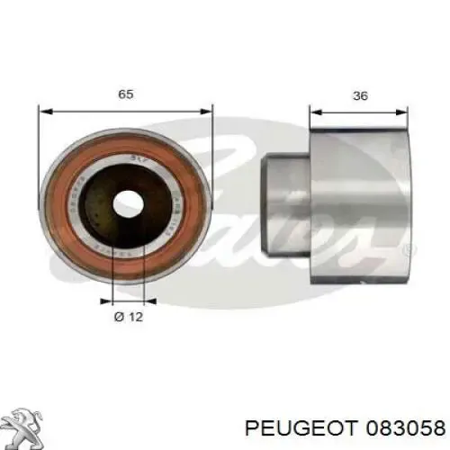 083058 Peugeot/Citroen Паразитный ведущий ролик