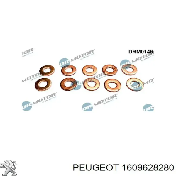 1609628280 Peugeot/Citroen Кольцо форсунки инжектора, посадочное
