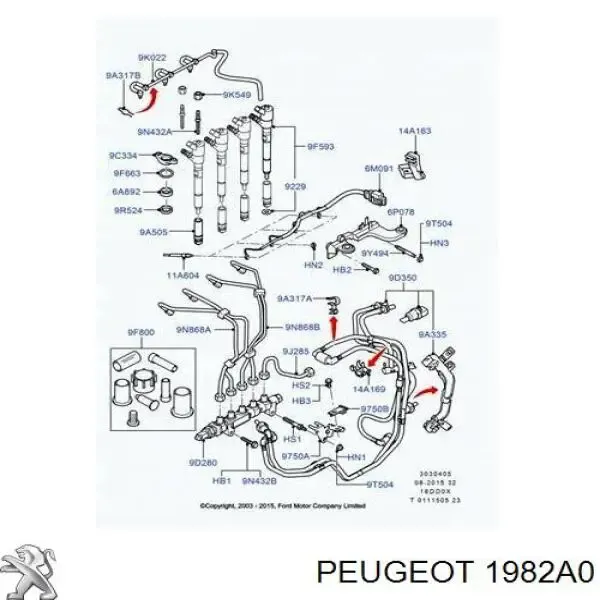 Купить 1982A0 Peugeot/Citroen Кольцо (шайба) форсунки инжектора посадочное