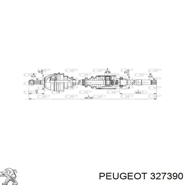 Правая полуось 327390 Peugeot/Citroen