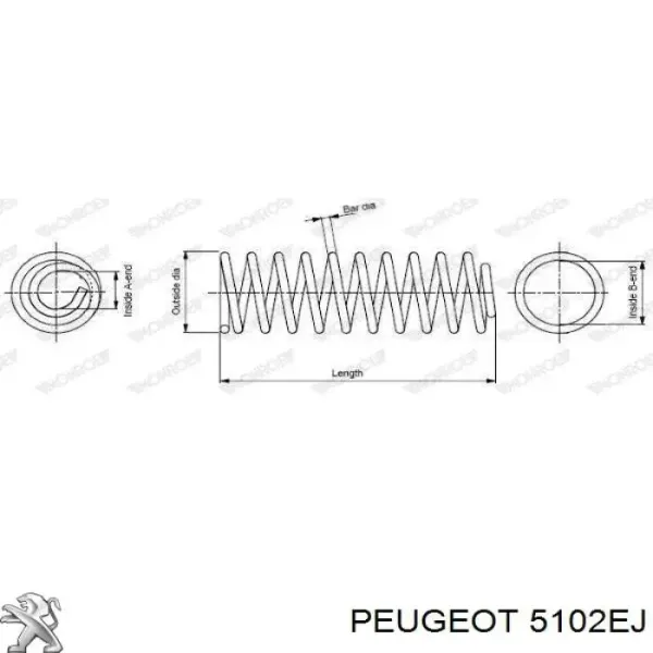 Задняя пружина 5102EJ Peugeot/Citroen
