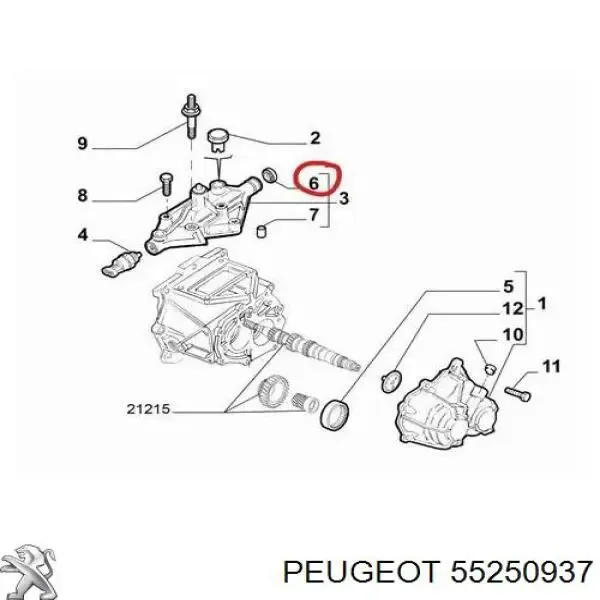 Сальник масляного насоса АКПП 55250937 Peugeot/Citroen