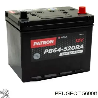Автоакумулятор Пежо 60 А/г 12 В (5600TF)