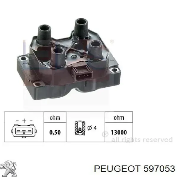 Катушка зажигания 597053 Peugeot/Citroen