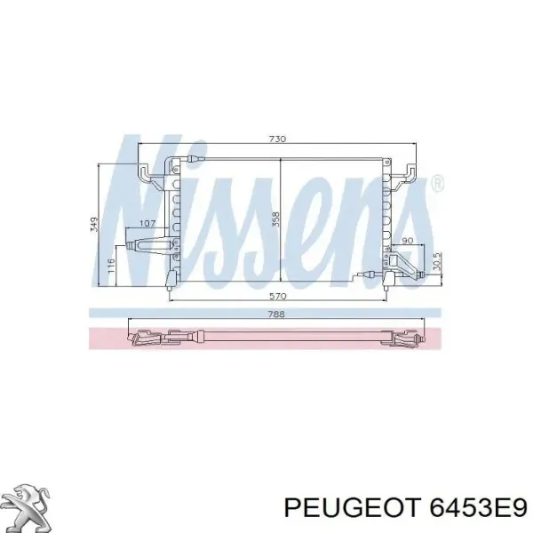 Радиатор кондиционера 6453E9 Peugeot/Citroen