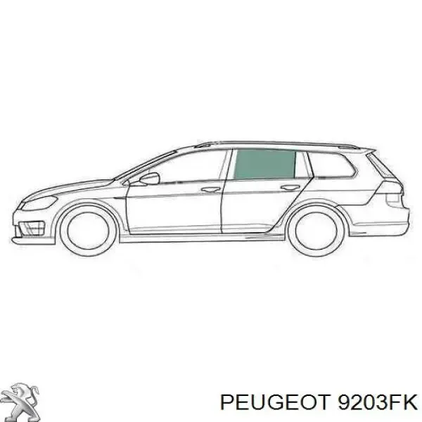 Стекло двери задней левой 9203FK Peugeot/Citroen
