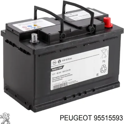 Аккумуляторная батарея Пежо 80 А/ч 12 В (95515593)