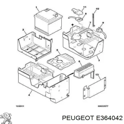 Акумулятор Пежо 72 А/г 12 В (E364042)