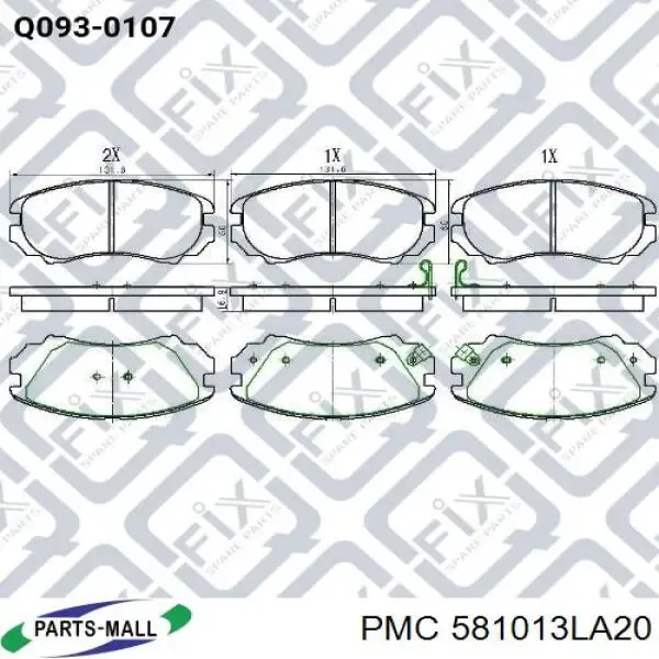 Передние тормозные колодки 581013LA20 Parts-Mall