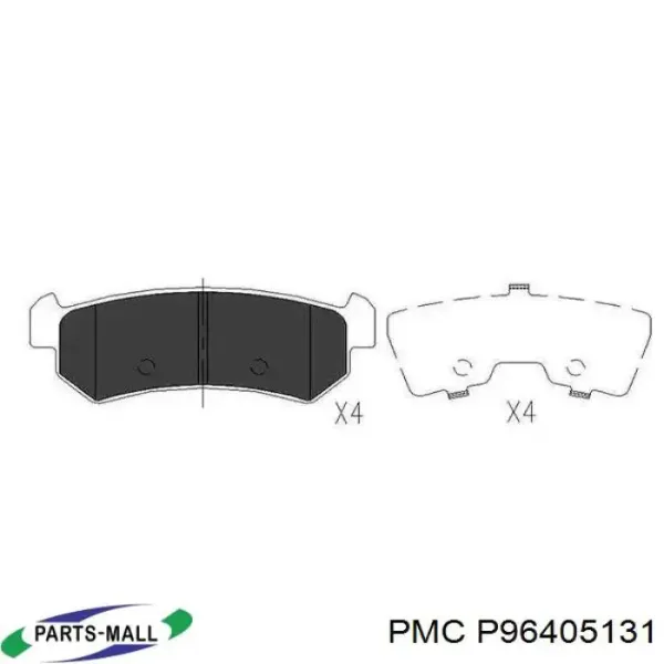 Задние тормозные колодки P96405131 Parts-Mall