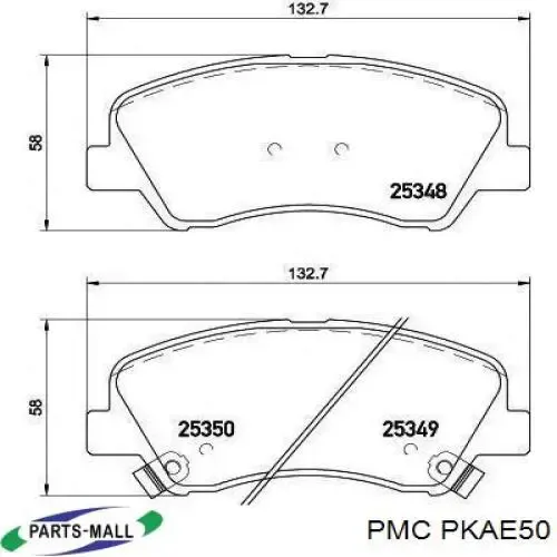 Передние тормозные колодки PKAE50 Parts-Mall