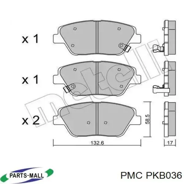 Передние тормозные колодки PKB036 Parts-Mall