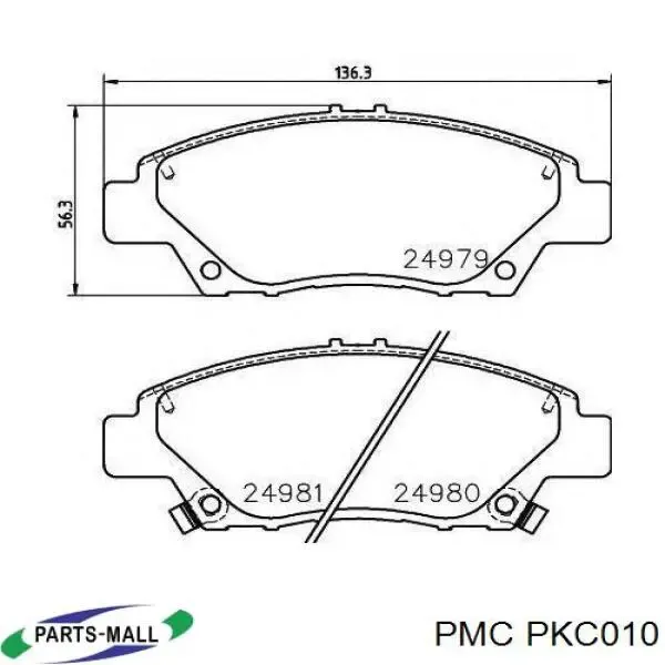Задние тормозные колодки PKC010 Parts-Mall