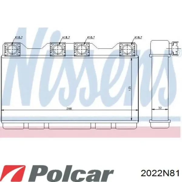Радиатор печки 2022N81 Polcar