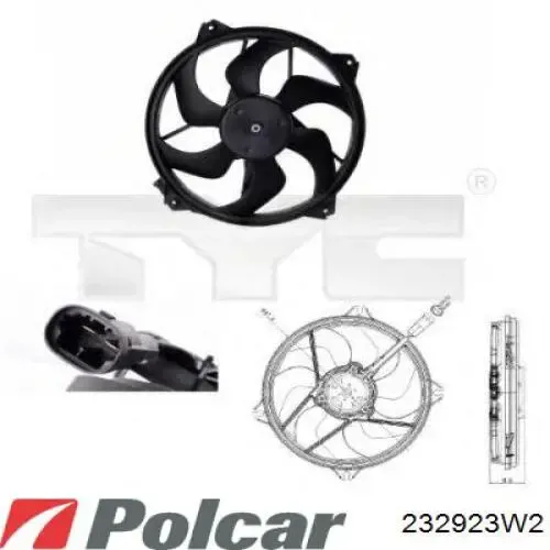Электровентилятор охлаждения 232923W2 Polcar