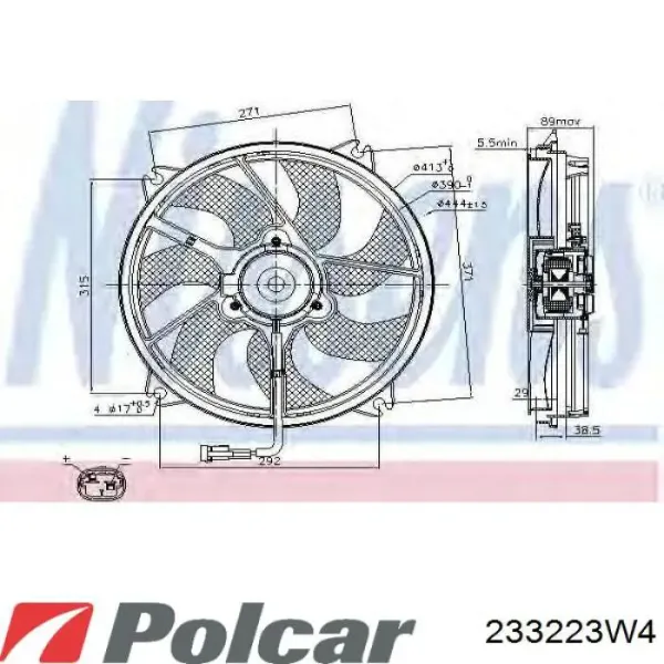 Электровентилятор охлаждения 233223W4 Polcar