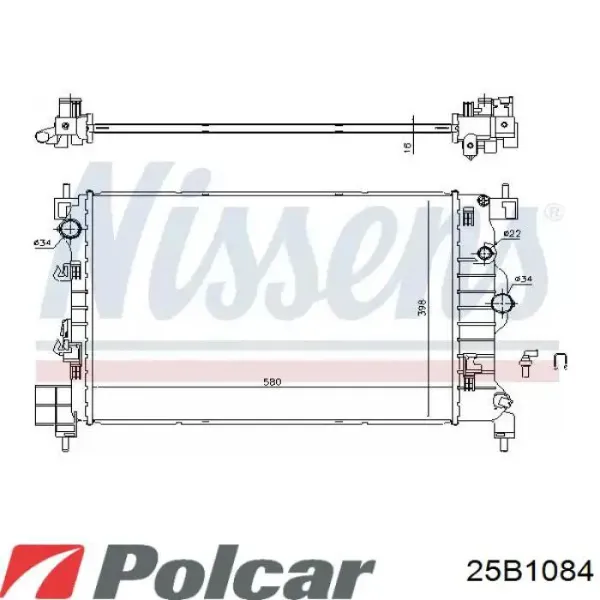 Радиатор 25B1084 Polcar